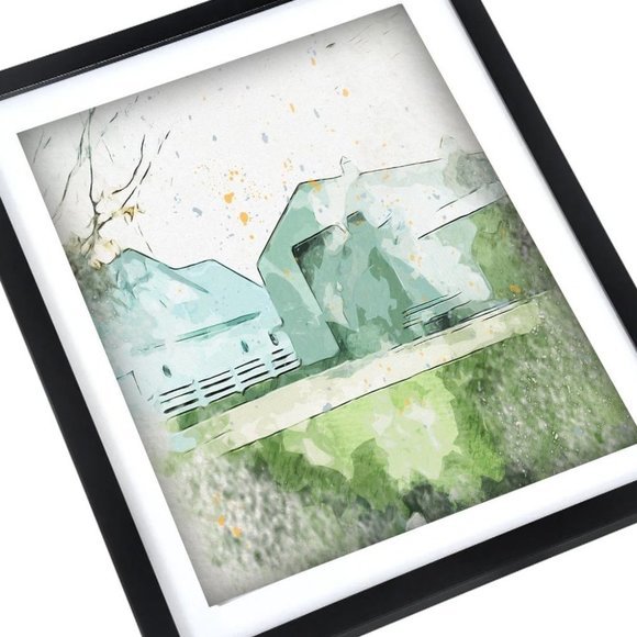 Framed Watercolor‎ forest  wall art - Picture 2 of 3